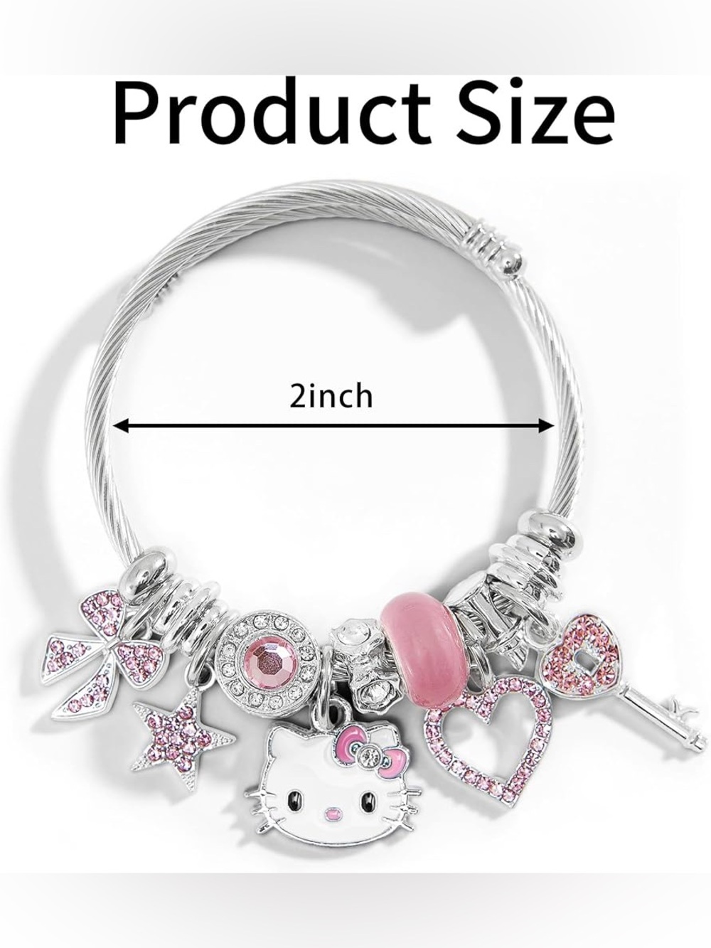 💕NEW Sparkling Bling Swarovski Crystal Silver Hello Kitty Earrings Or Bracelet - Picture 4 of 5